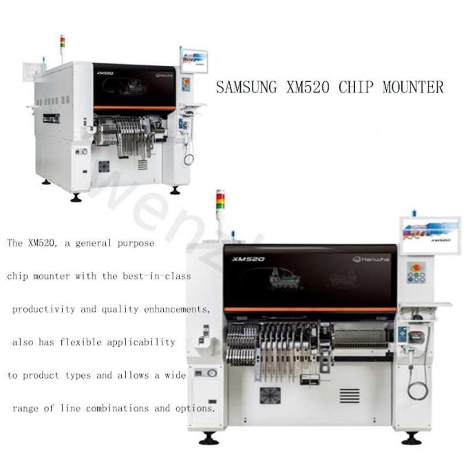 SMT SAMSUNG HANWHA XM520 Chip Mounter Machine For SMT PCB Assembly Line LED 1