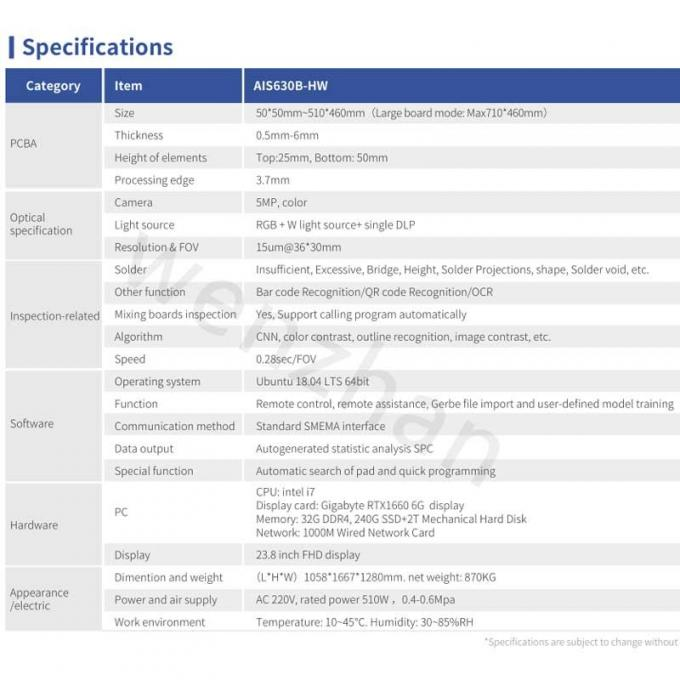Bar Code Recognition Online 3D THT SPI AIS501-HW AIS603B AIS603P-HW AI Solder Paste Inspection Machine 1
